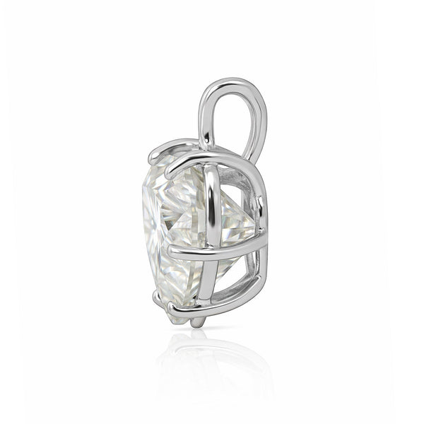 GEMHUB 3.41 Ct heart cut lab grown diamond pendant in 18k gold vermeil, VS1 clarity.