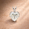 GEMHUB 3.41 Ct heart cut lab grown diamond pendant in 18k gold vermeil with VS1 clarity.