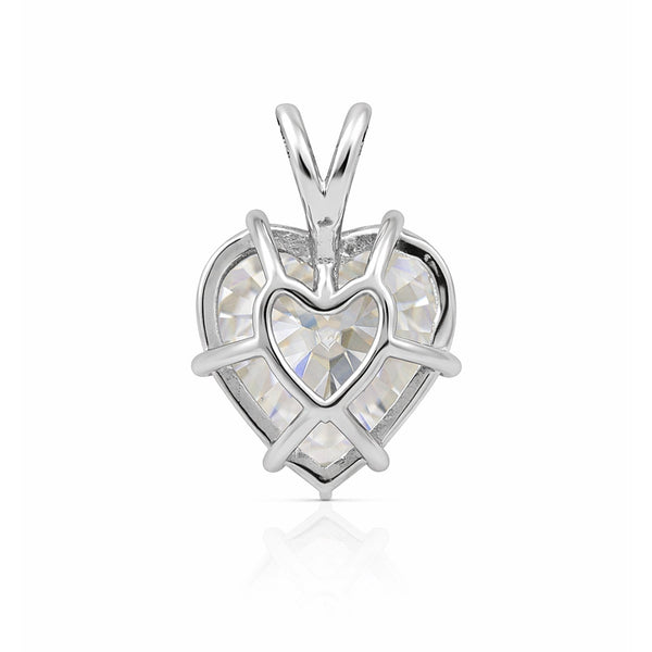 GEMHUB 3.41 Ct heart cut lab grown diamond pendant in 18k gold vermeil with VS1 clarity.