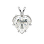 3.41 Ct Heart Cut Lab Grown Diamond Pendant — VS1 Clarity, 18k Gold Vermeil