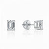 GEMHUB 2 Ct Emerald Lab Created Diamond Earrings in 950 Platinum with screw backs. IGI certified.