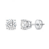 GEMHUB 3 Ct Round Lab Created Diamond Earrings in 950 Platinum with Screw Backs, F/VS Clarity