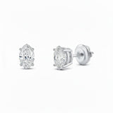 GEMHUB 3 Ct Marquise Lab Created Diamond Earrings in 950 Platinum with screw backs. IGI certified.
