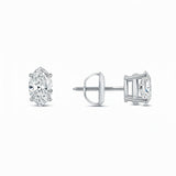 GEMHUB 3 Ct Marquise Lab Created Diamond Earrings in 950 Platinum with screw backs. IGI certified.