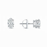 GEMHUB 1 Ct Marquise Lab Created Diamond Earrings in 950 Platinum with Screw Back Closure