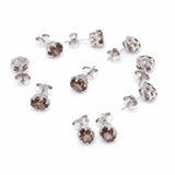 GEMHUB 5 pairs of natural brown topaz stud earrings in 925 sterling silver, oval cut.