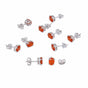 Natural Orange Carnelian Earrings Set — Lot of 5 Pairs, 925 Sterling Silver