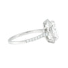 GEMHUB 3.00 Ct oval cut lab grown diamond ring with VS1 clarity in 18k gold vermeil. Halo setting with pavé band.