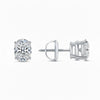 GEMHUB 3 Ct Oval Lab Created Diamond Earrings in 950 Platinum with screw backs. IGI certified.