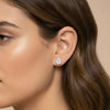 GEMHUB 3 Ct oval lab-created diamond stud earrings in 950 platinum with screw backs.