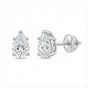 IGI F/VS 2 Ct Pear Lab Grown Diamond Earrings 950 Platinum Screw