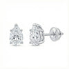 GEMHUB 1 Ct Pear Lab Created Diamond Earrings in 14K White Gold with Screw Backs, IGI Certified