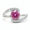 GEMHUB 1.3ct pink moissanite ring in 18K gold plated vermeil over sterling silver. Solitaire design.