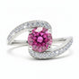Certified 1.3ct VVS1 Pink Moissanite Ring Jewellery for Women 18K Gold Plated