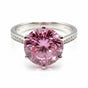 Certified 2.55ct VVS1 Pink Moissanite Ring For Wife in Solid 18K Gold Plated