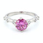 Certified 1.3ct VVS1 Pink Moissanite Ring For Anniversary in 18K Gold Plated