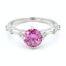 Certified 1.3ct VVS1 Pink Moissanite Ring For Anniversary in 18K Gold Plated in 18K Gold Plated Vermeil