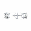 GEMHUB 3 Ct round lab-created diamond stud earrings in 950 platinum with screw backs.