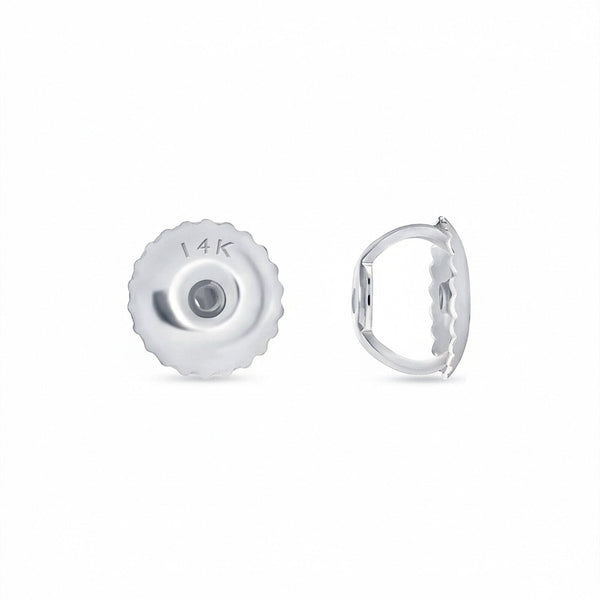 GEMHUB Platinum screw back earring backs with 14K marking.