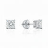 GEMHUB 3 Ct Princess Cut Lab Grown Diamond Stud Earrings in 14K White Gold with Screw Backs