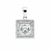 GEMHUB 2 Ct princess cut lab grown diamond pendant in 18k gold vermeil with VS1 clarity.