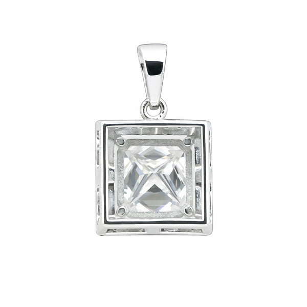GEMHUB 2 Ct princess cut lab grown diamond pendant in 18k gold vermeil with VS1 clarity.