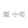 GEMHUB 1 Ct Princess cut lab-grown diamond stud earrings in 950 platinum with screw backs.