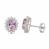GEMHUB 10 Ct oval purple amethyst halo stud earrings with 925 sterling silver setting.