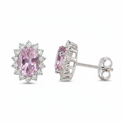 10 Ct Genuine Purple Amethyst Oval Earrings