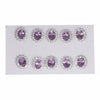 GEMHUB 5 pairs of oval purple amethyst stud earrings with halo of small white stones, set in 925 sterling silver.