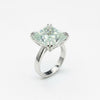 9.45 carat radiant-cut moissanite solitaire ring in 18k gold vermeil setting