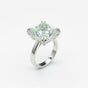 9.45 ct DEW Certified Radiant Cut Moissanite Solitaire Ring in Gold Vermeil
