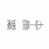 GEMHUB Radiant cut lab-grown diamond stud earrings in 950 platinum with screw backs, 3 ctw, F/VS clarity.
