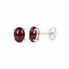 GEMHUB 10 Ct oval cut natural red garnet earrings in 925 sterling silver with screw back closure.