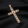GEMHUB 3 Ct round cut lab grown diamond cross pendant in 18k rose gold vermeil with VS1 clarity.