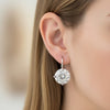 GEMHUB 5.00 Ct white moissanite solitaire dangler earrings in gold vermeil over sterling silver.