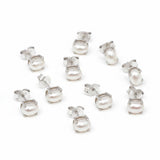GEMHUB 5 pairs of white pearl stud earrings with 925 sterling silver settings. Natural, pear-cut pearls.