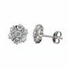 GEMHUB 10 Ct round cut white topaz cluster stud earrings in 925 sterling silver.