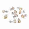 GEMHUB lot of 5 pairs of oval yellow citrine stud earrings in 925 sterling silver.