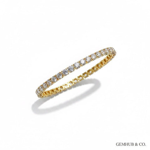 6 carat natural diamond tennis bracelet in 14k yellow gold, GH/VS clarity