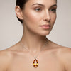 GEMHUB model-wearing (AI) Yellow Citrine Pear 105 Ct