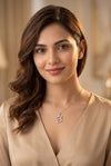 GEMHUB model wearing initial B pendant