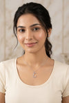 GEMHUB model wearing initial C pendant