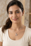 GEMHUB model wearing initial O pendant
