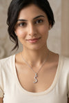 GEMHUB model wearing initial S pendant