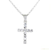 Gorgeous 1.10 ct DEW Certified 3mm Moissanite Cross Pendant In Vermeil 925 Silver – white background main image