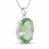 GEMHUB Green Amethyst Oval 135.5 Ct lab-grown gemstone pendant side view (AI render)