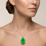 GEMHUB model-wearing (AI) Green Amethyst Oval 100 Ct