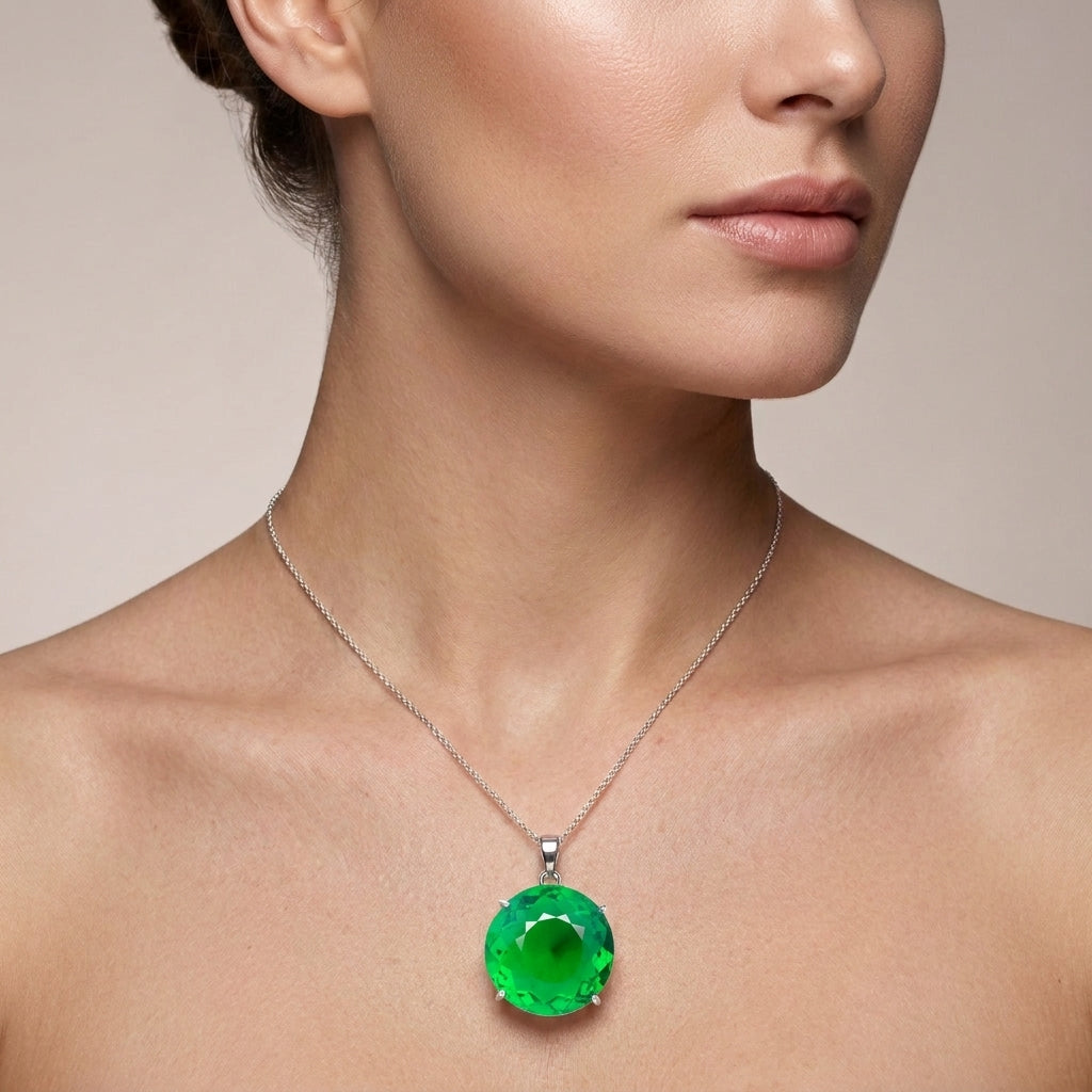 GEMHUB model-wearing (AI) Green Amethyst Round 133.4 Ct
