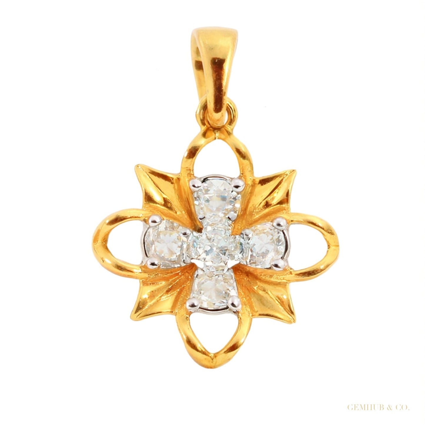 IGI Certified 0.72 Ct Pendant And Earring Set with Natural Diamonds in 18KT Gold – white background main image